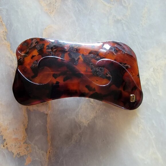 Vintage Alexandre de Paris Hand Made in France Faux Tortoise Shell Hair Clip - Picture 11 of 11